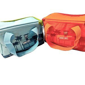 Trader Joe's Mini Insulated Tote Lunch Tote Bags pink & blue Set of 2 NWT